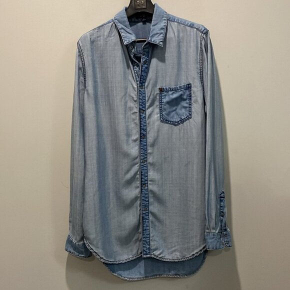 For All Mankind denim long-sleeve shirt size Medium - Picture 8 of 13